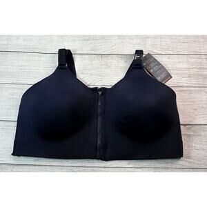 TORRID Active High Impact Zip Front Wireless Sports Bra Black Size 42D